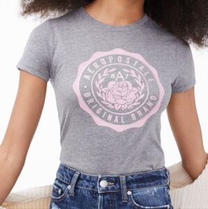 Aeropostal Gray Tee with Pink